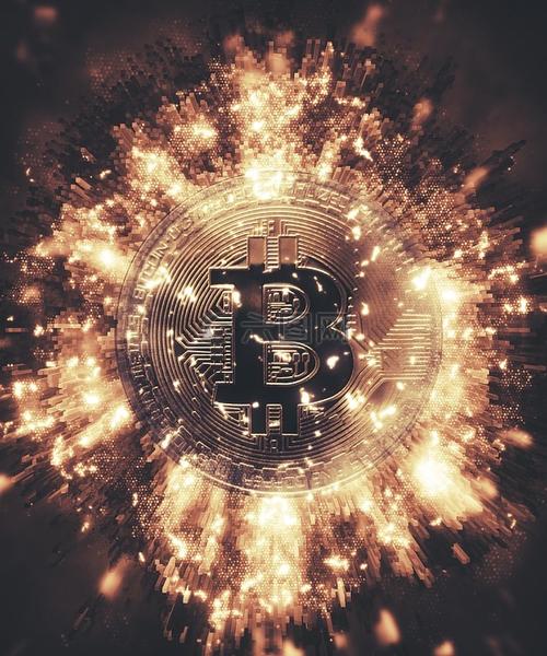 A vibrant visualization of Bitcoin's blockchain network, highlighting the efficiency gains from professional hosting setups